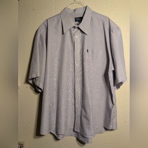 Men's Blue Striped Polo Shirt